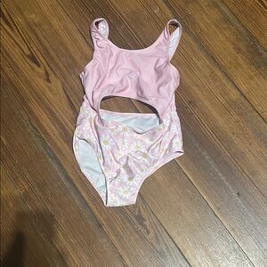 Pink Floral Kids Swimsuit